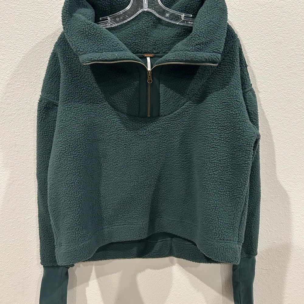 Free People Green Fleece Jacket